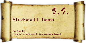 Viszkocsil Ivonn névjegykártya
